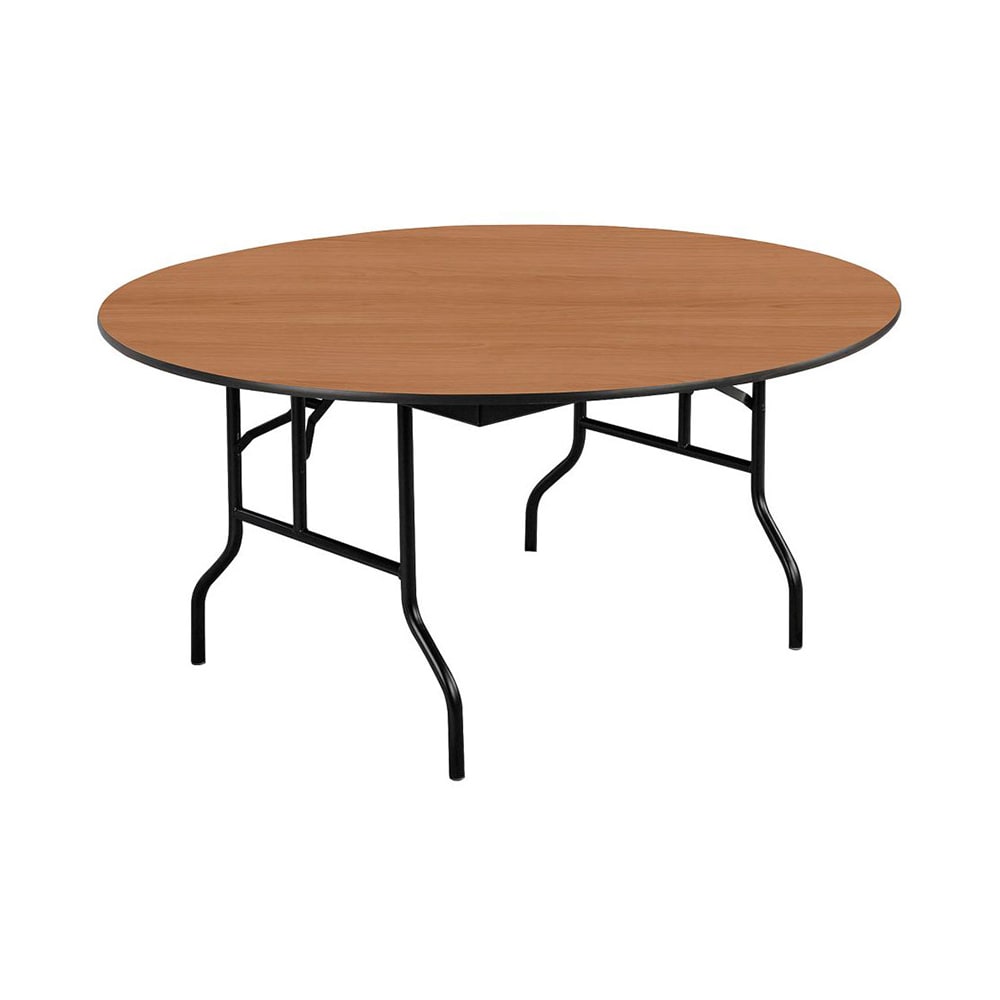 Midwest Folding Products 72" EF Series Round Folding Table w/ Walnut Laminate Top, 30"H (R72EF)