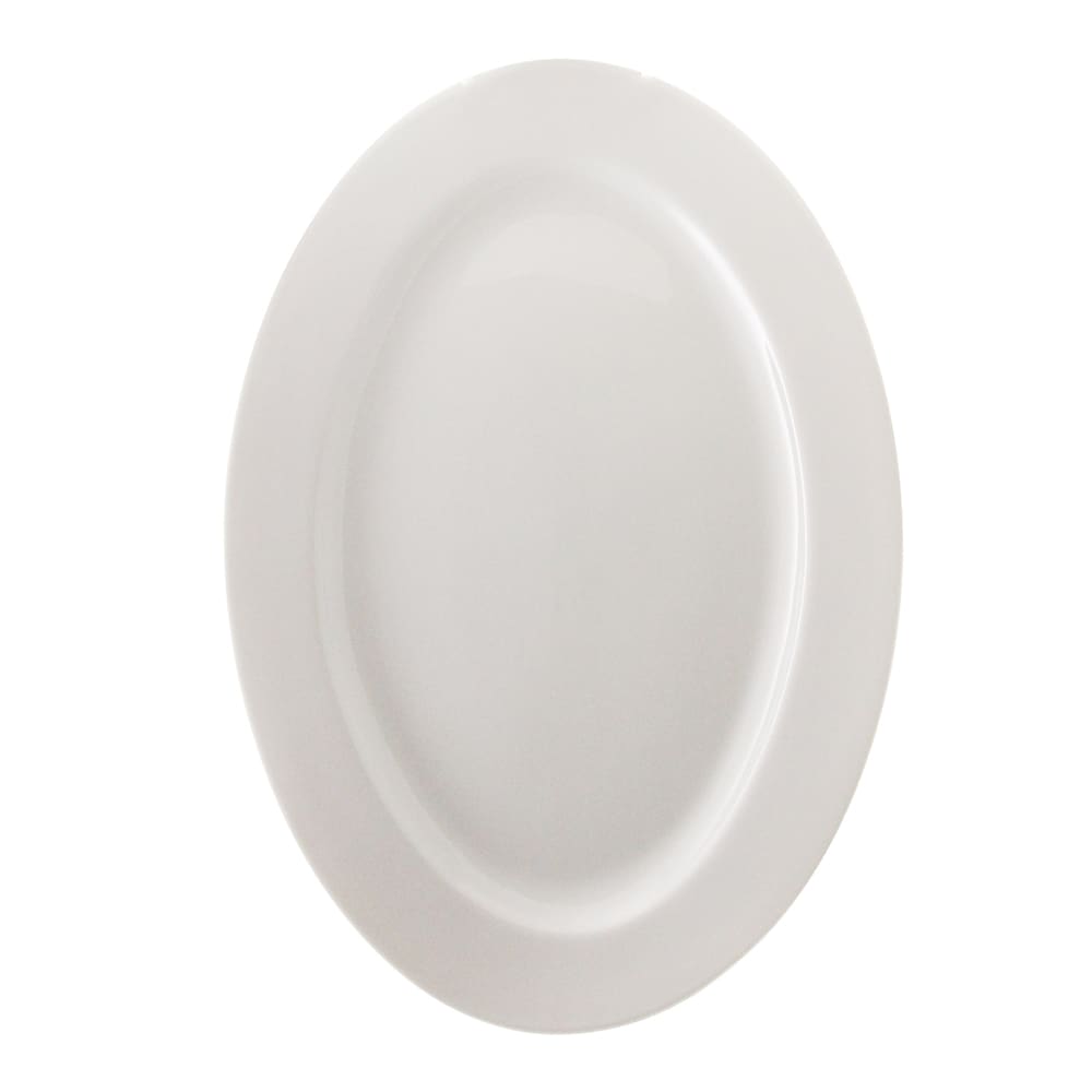 10 Strawberry Street 14" Oval Bistro Platter - Porcelain, Bright White (BISTRO-22)