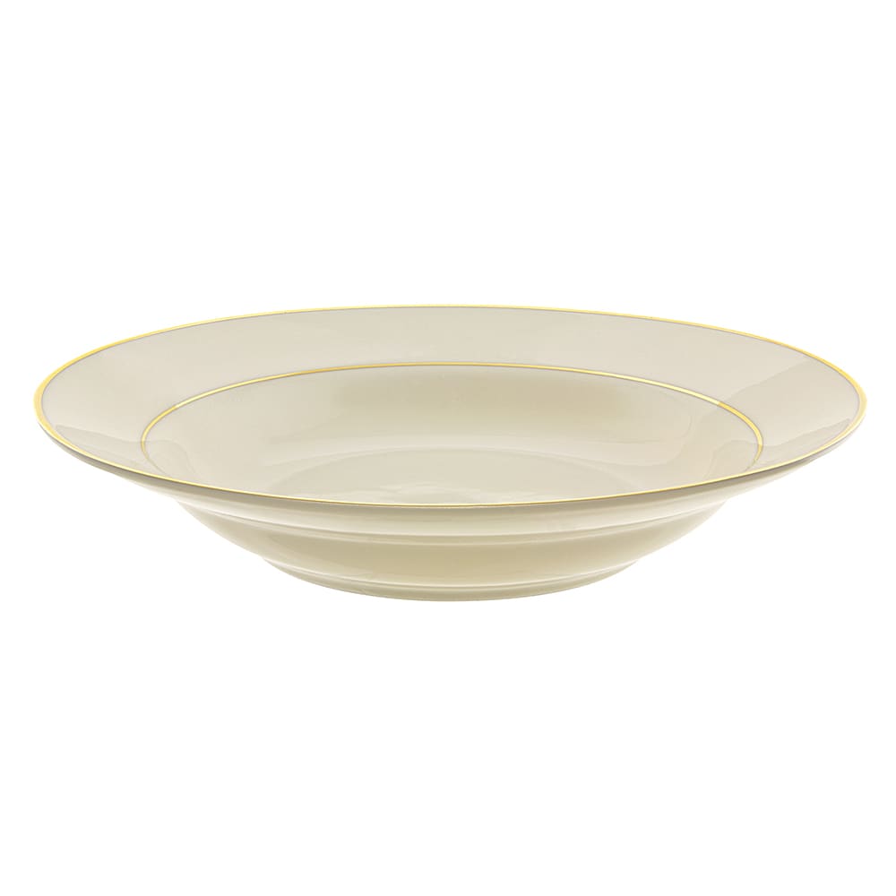 10 Strawberry Street 10 oz Round Double Gold Line Rim Soup Bowl - Porcelain, Cream/Gold (CGLD0003)