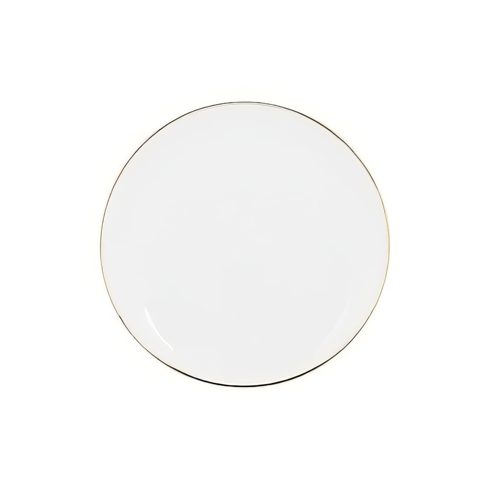 10 Strawberry Street 6 5/8" Round Gold Line Bread & Butter Plate - Porcelain, White (CPGL0005)