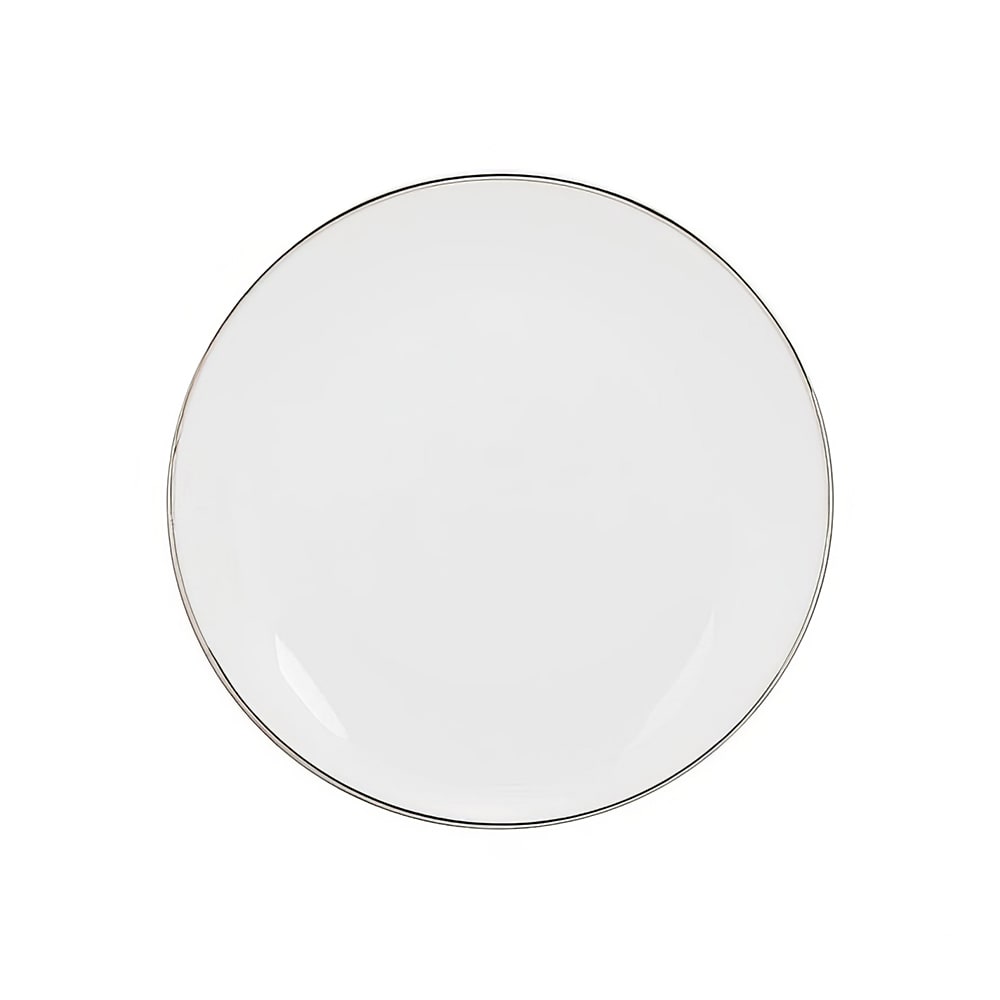 10 Strawberry Street 6 5/8" Round Silver Line Bread & Butter Plate - Porcelain, White (CPSL0005)