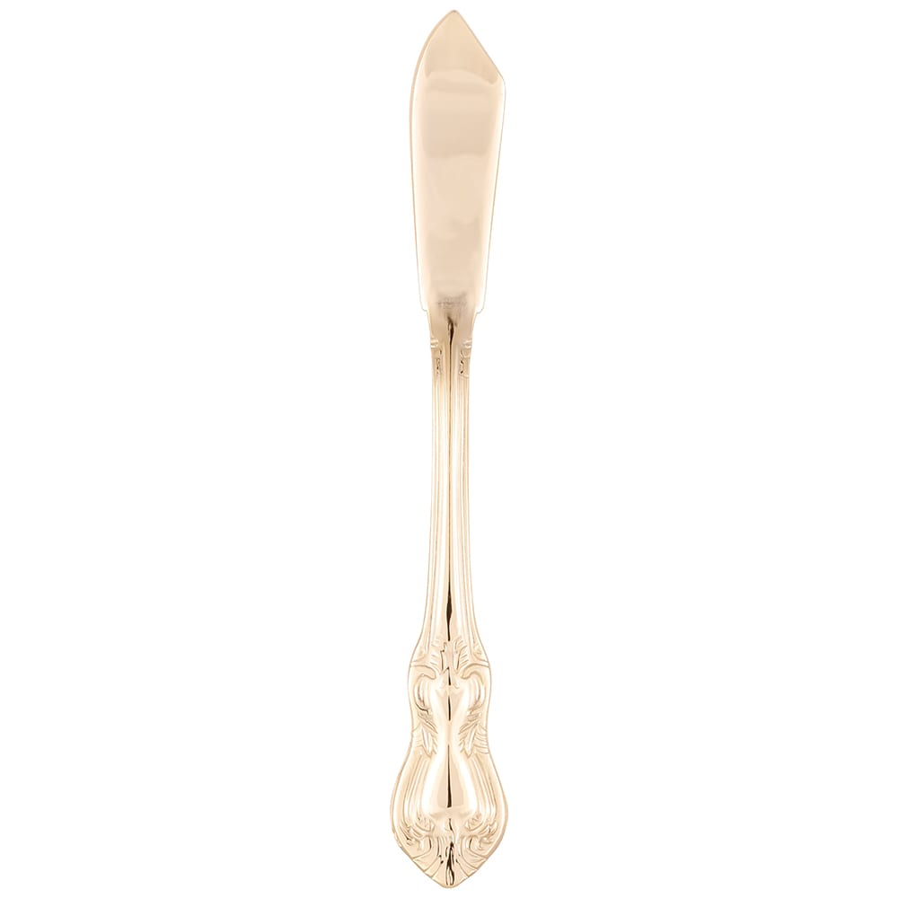 10 Strawberry Street 6 1/2" Butter Knife - Gold Plated, Crown Royal Pattern (CRWNGLD-BK)