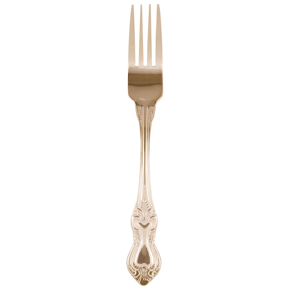 10 Strawberry Street 7 3/4" Dinner Fork - Gold Plated, Crown Royal Pattern (CRWNGLD-DF)