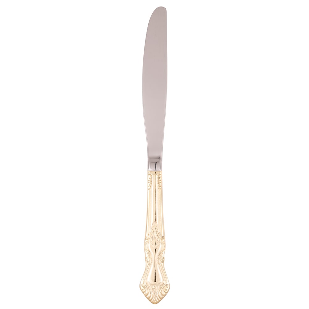 10 Strawberry Street 8 1/2" Dinner Knife - Gold Plated, Crown Royal Pattern (CRWNGLD-DK)