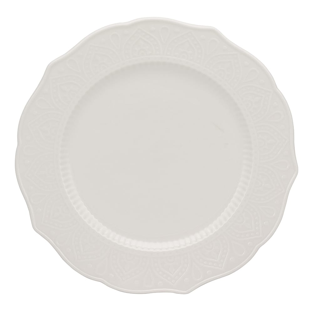 10 Strawberry Street 7 1/2" Round Dahlia Side Plate - Bone China, White (DHLA-0004)