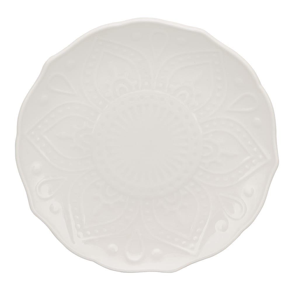 10 Strawberry Street 6" Round Dahlia Bread & Butter Plate - Bone China, White (DHLA-0005)