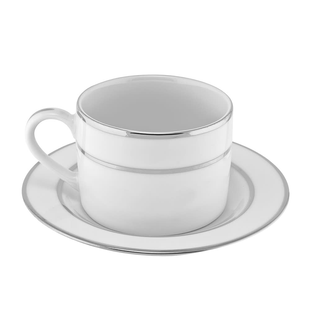 10 Strawberry Street 6 oz Double Silver Line Cup & Saucer Set (DSL0009)