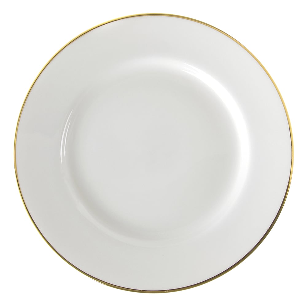 10 Strawberry Street 6 3/4" Round Bread & Butter Plate - Porcelain, Gold Line (GL0005)