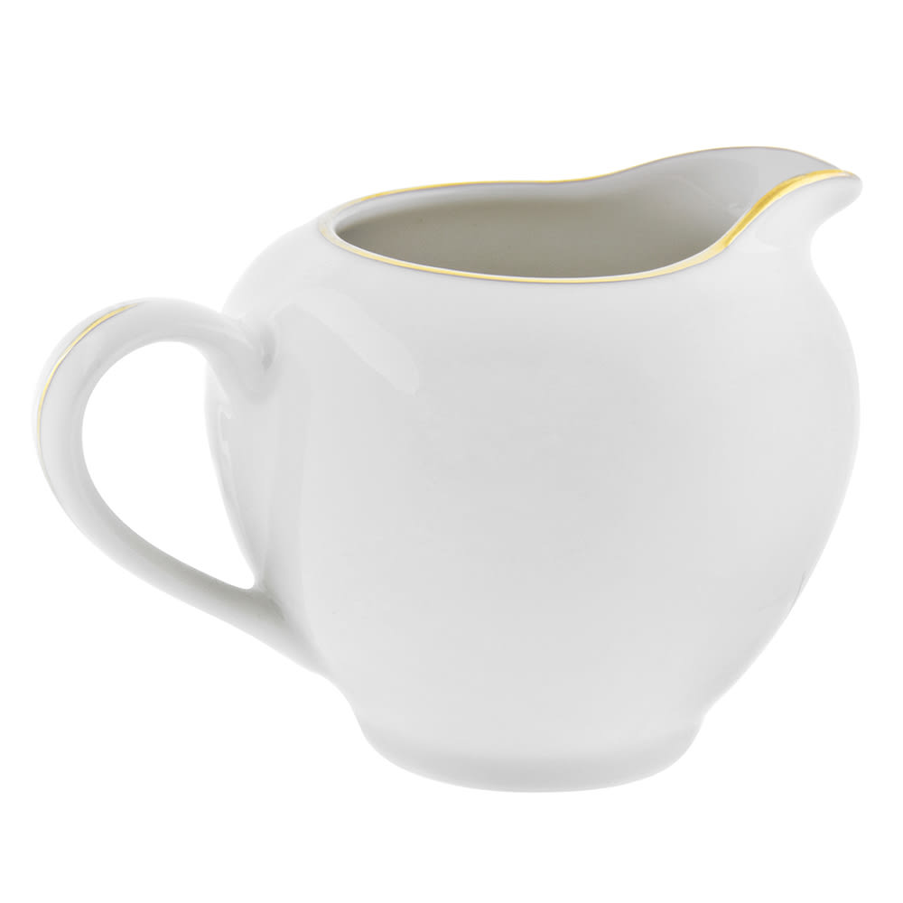 10 Strawberry Street 8 oz Gold Line Creamer - Porcelain, White/Gold (GL0016)