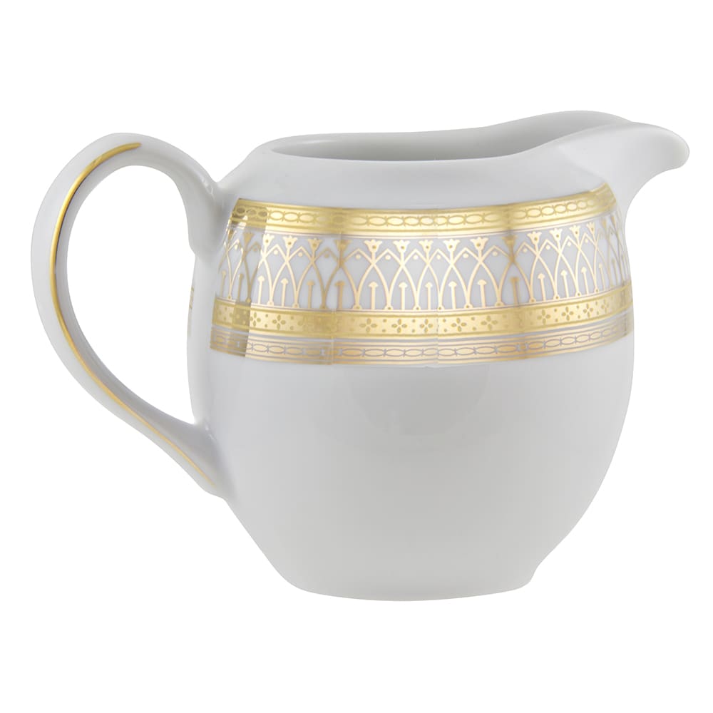 10 Strawberry Street 9 oz Iriana Creamer - Porcelain, White/Gold (IRIANA-16GLD)