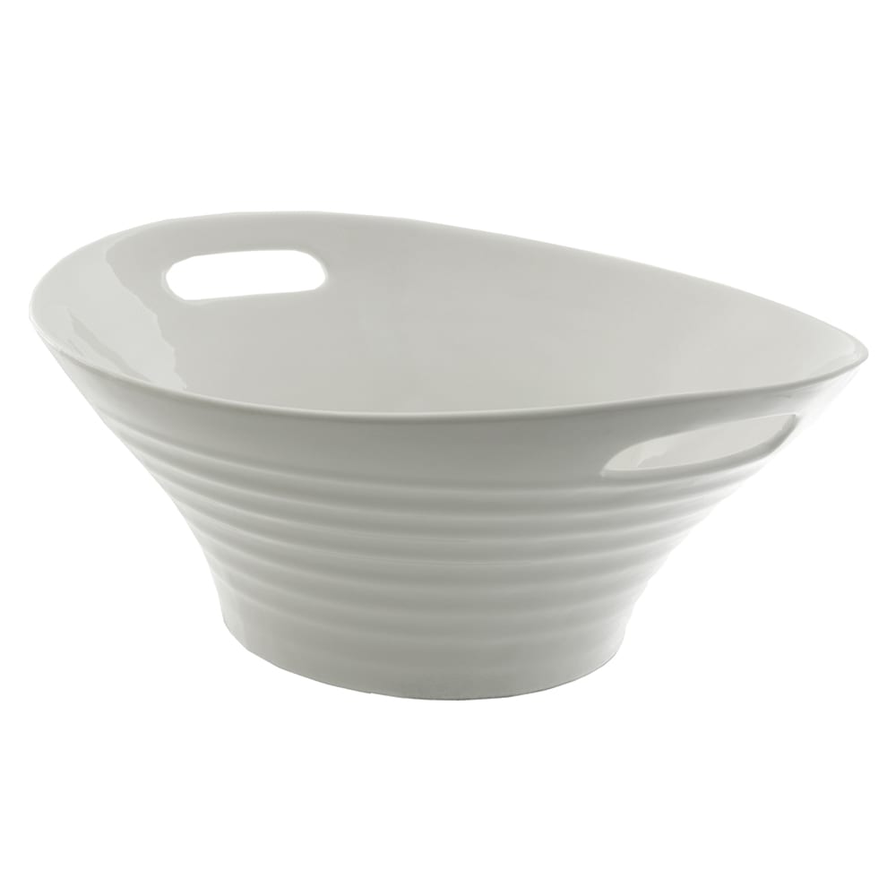 10 Strawberry Street 15 3/4" Round Oslo Bowl - Porcelain, White (OSLO-16DEEPHNDLBWL)