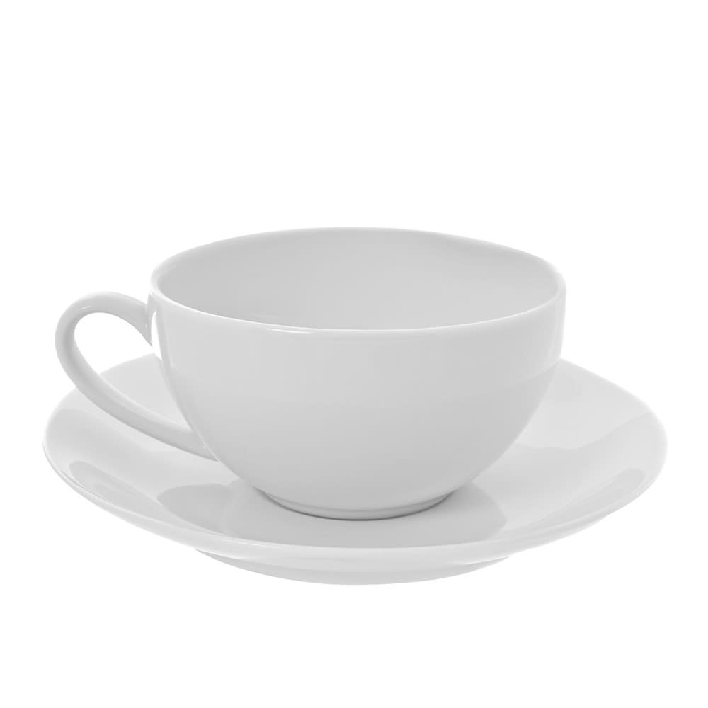 10 Strawberry Street 10 oz Royal White Cup & Saucer Set, Porcelain (RCP0009)