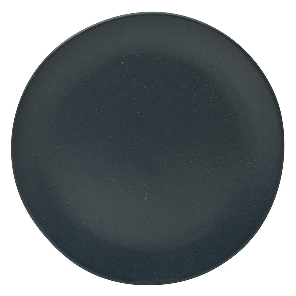 10 Strawberry Street 10 3/4" Round Matte Wave Dinner Plate - Ceramic, Black (RPPLE-BLKDIN)
