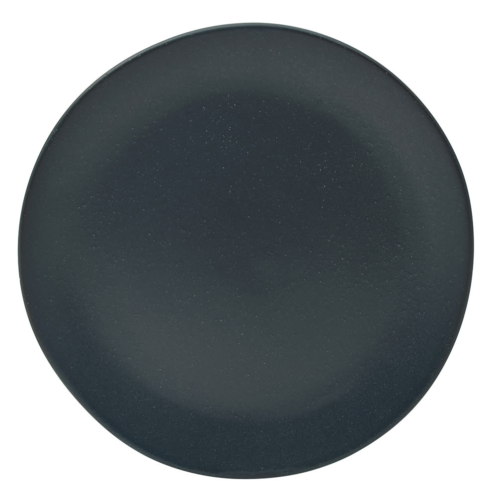 10 Strawberry Street 8" Round Matte Wave Salad/Dessert Plate - Ceramic, Black (RPPLE-BLKSLD)
