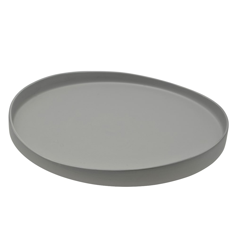10 Strawberry Street 12 3/4" Round Ripples Serving Tray - Ceramic, Gray (RPPLE-GREYTRAY)
