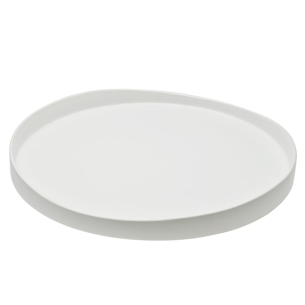 10 Strawberry Street 12 3/4" Round Ripples Serving Tray - Ceramic, White (RPPLE-WHTTRAY)
