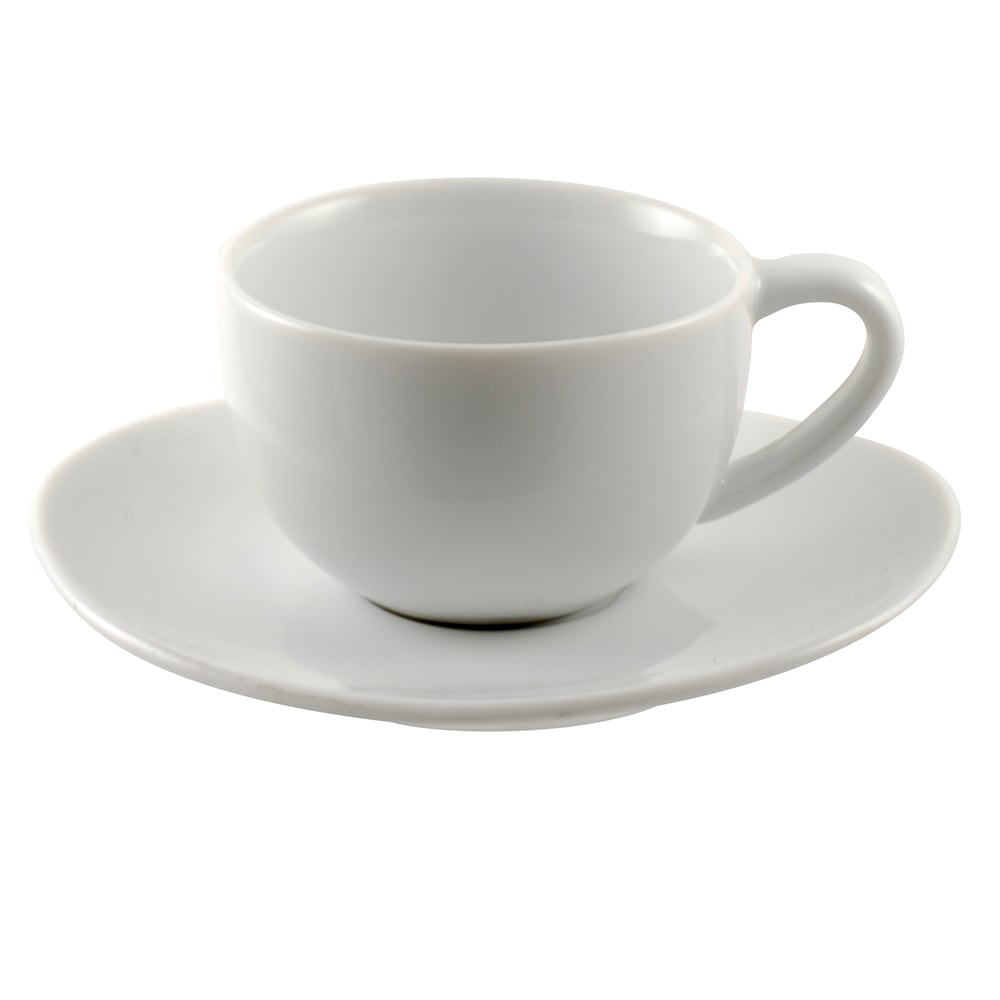 10 Strawberry Street 4 oz Royal Oval White Cup & Saucer Set, Porcelain (RVL0428)