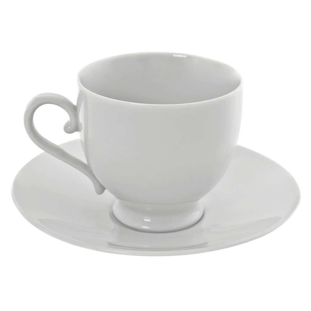 10 Strawberry Street 8 oz Royal White Cup & Saucer Set, Porcelain (RW0010)