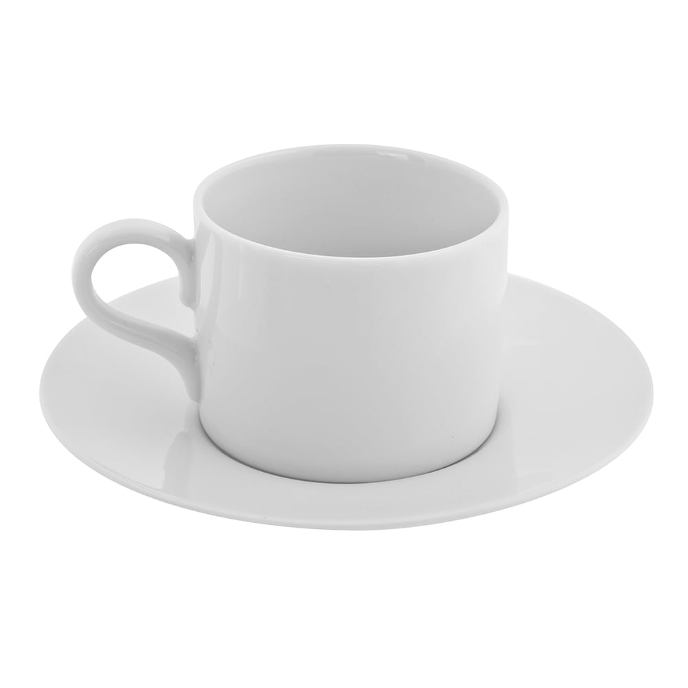 10 Strawberry Street 4 oz Royal White Demitasse Cup & Saucer Set, Porcelain (RW0428)