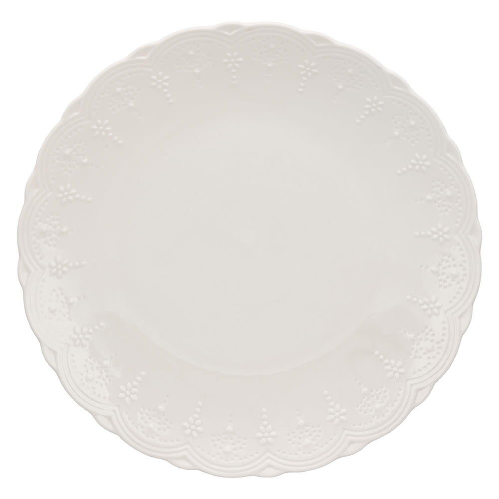 10 Strawberry Street 11" Round Valentina Dinner Plate - Bone China, White (VTNA-0001)