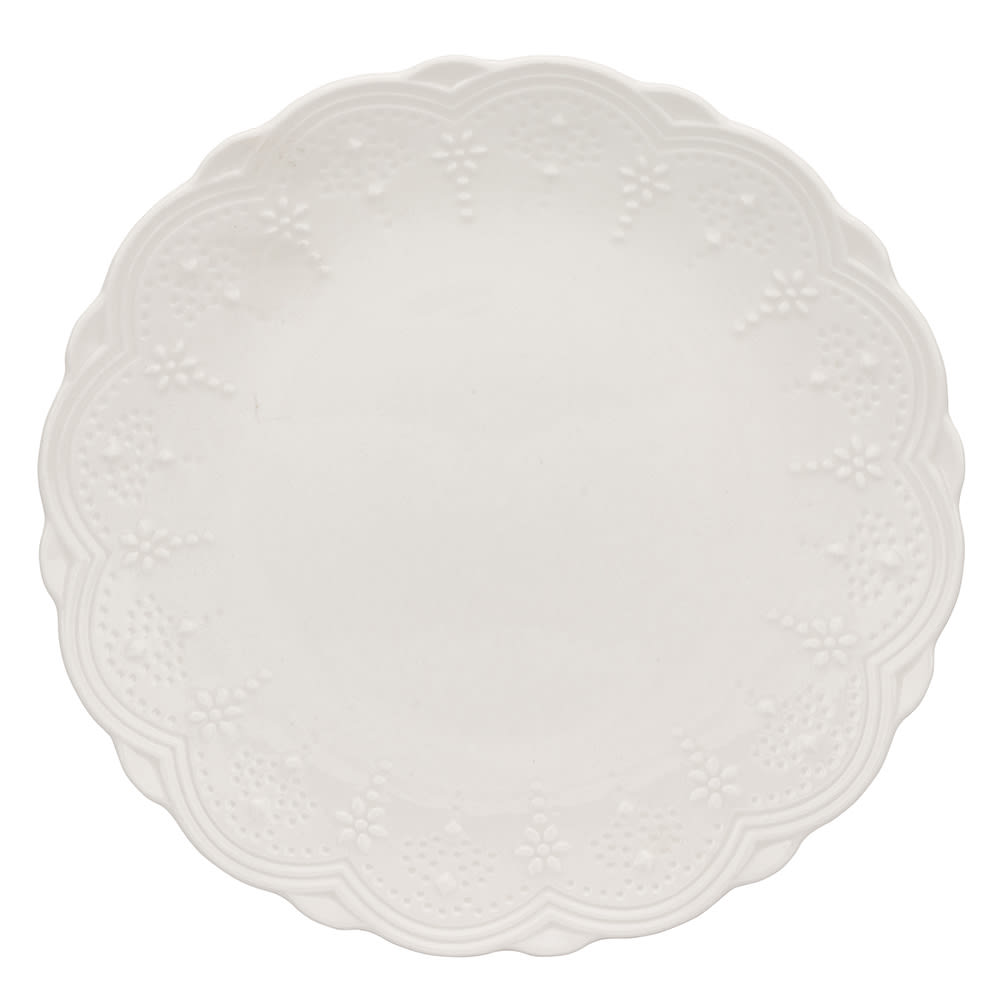 10 Strawberry Street 8 1/16" Round Valentina Side Plate - Bone China, White (VTNA-0004)