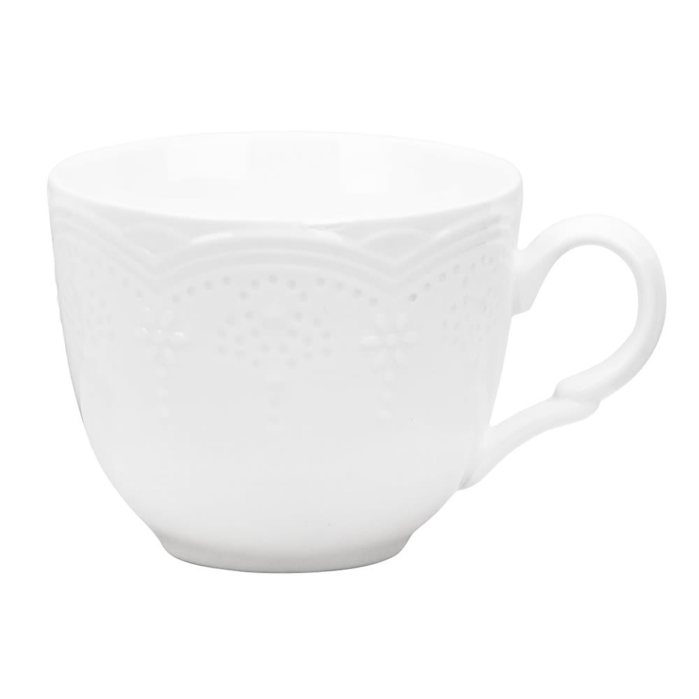10 Strawberry Street 8 oz Valentina Cup - Bone China, White (VTNA-0009C)