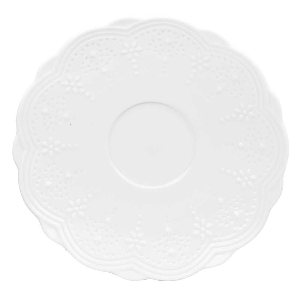 10 Strawberry Street 6 1/16" Round Valentina Saucer - Bone China, White (VTNA-0009S)