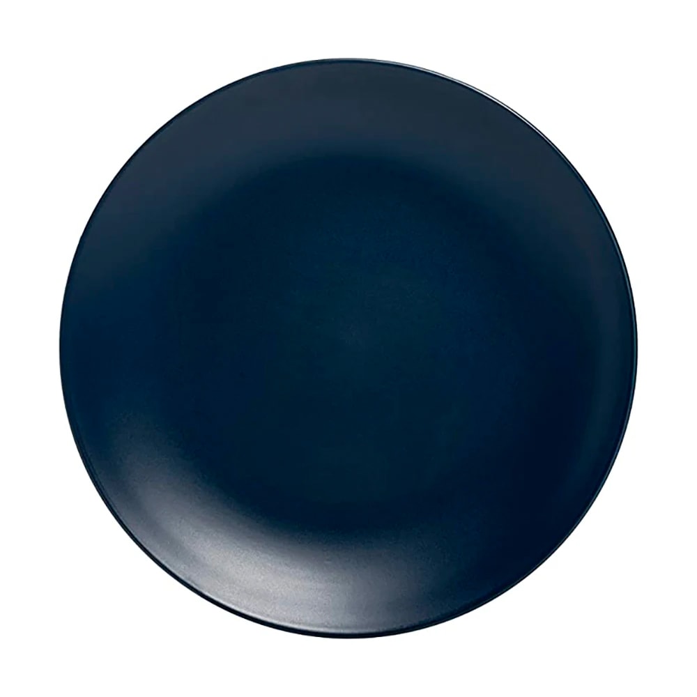 10 Strawberry Street 10 1/2" Round Wazee Matte Dinner Plate - Stoneware, Midnight Blue (WM-1-DRKBLU-6)