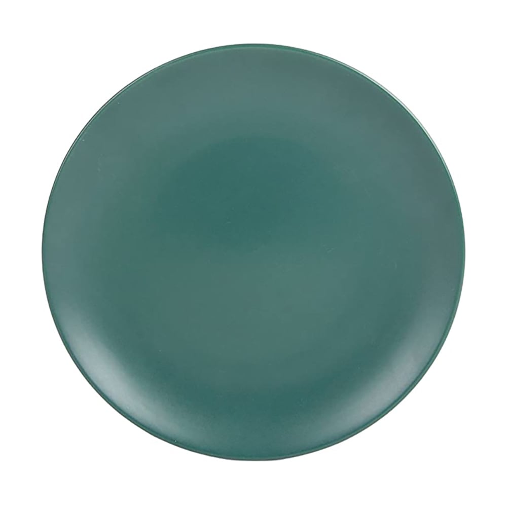 10 Strawberry Street 10 1/2" Round Wazee Matte Dinner Plate - Stoneware, Emerald Green (WM-1-EMGRN-6)