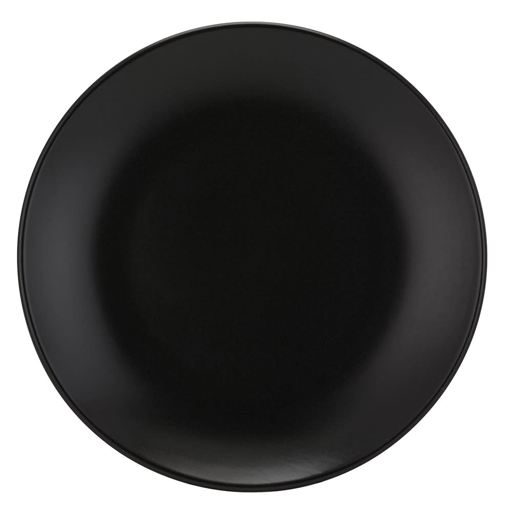 10 Strawberry Street 7 3/4" Round Wazee Matte Salad Plate - Stoneware, Black (WM-4-BLK)