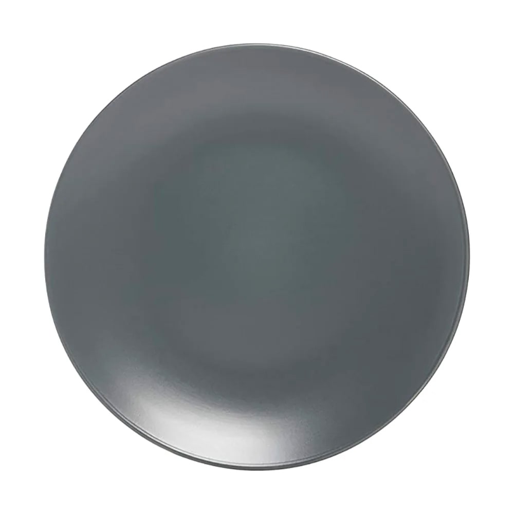 10 Strawberry Street 8 1/4" Round Wazee Matte Salad Plate - Stoneware, Charcoal (WM-4-CHAR-6)