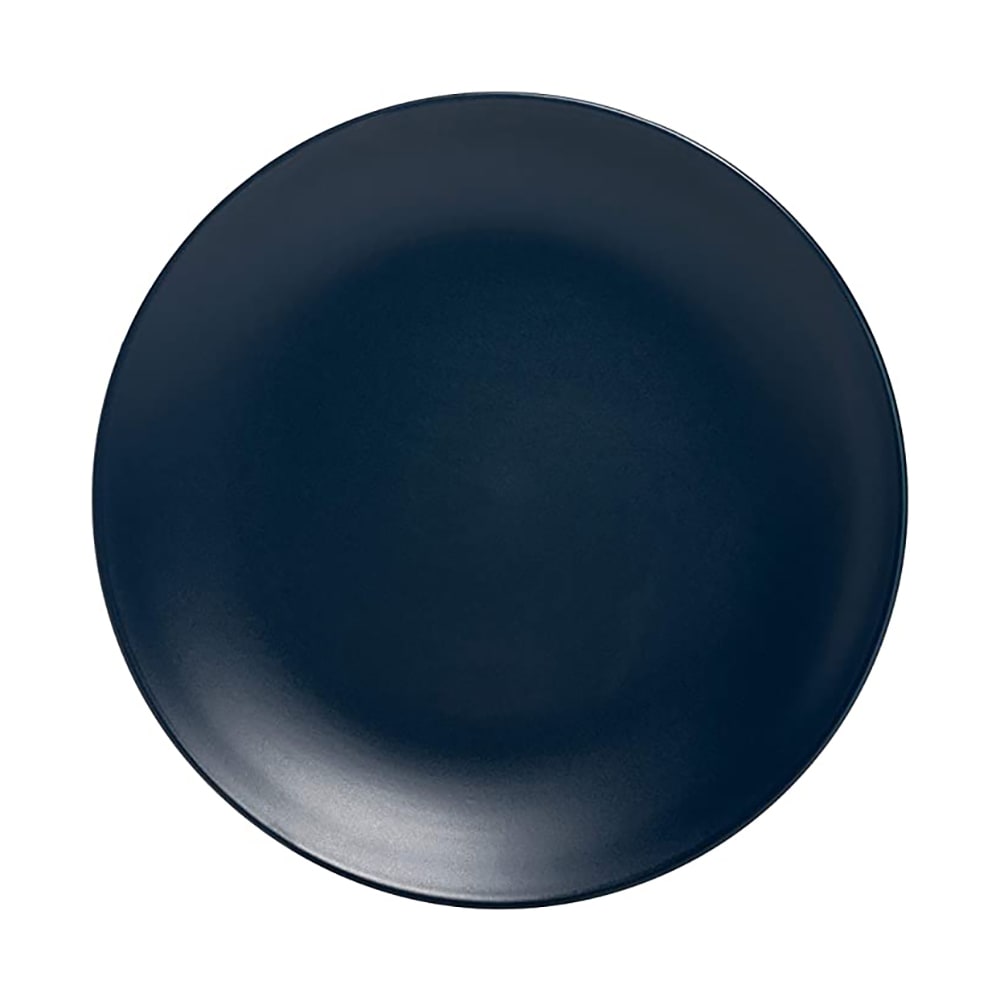 10 Strawberry Street 8 1/4" Round Wazee Matte Salad Plate - Stoneware, Midnight Blue (WM-4-DRKBLU-6)