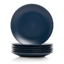 10 Strawberry Street 8 1/4" Round Wazee Matte Salad Plate - Stoneware, Midnight Blue (WM-4-DRKBLU-6) thumbnail 2