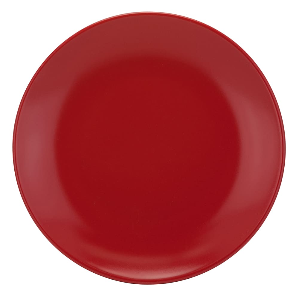 10 Strawberry Street 7 3/4" Round Wazee Matte Salad Plate - Stoneware, Red (WM-4-RED)
