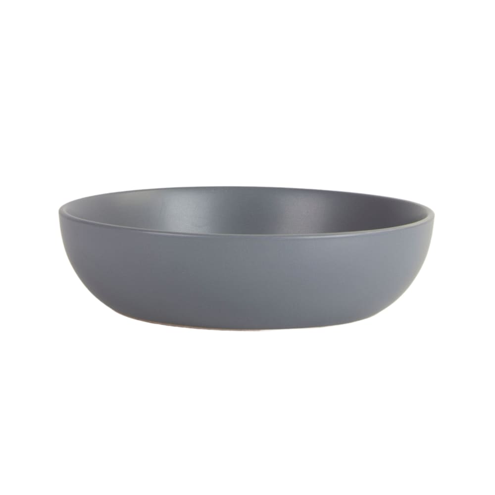 10 Strawberry Street 48 oz Round Wazee Matte Serving Bowl - Stoneware, Charcoal (WM-6-CHAR-2)