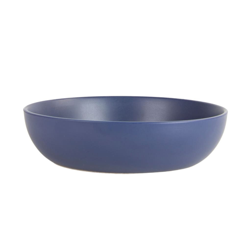 10 Strawberry Street 48 oz Round Wazee Matte Serving Bowl - Stoneware, Midnight Blue (WM-6-DRKBLU-2)