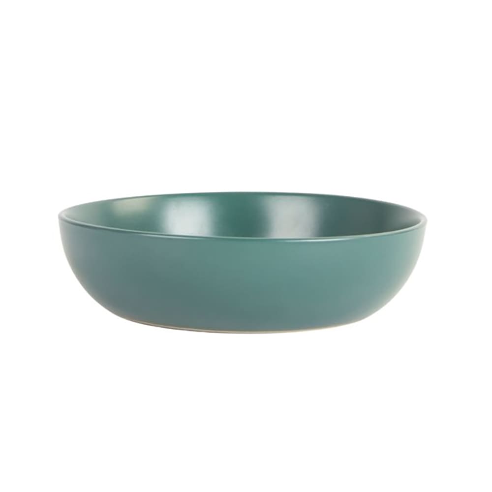 10 Strawberry Street 48 oz Round Wazee Matte Serving Bowl - Stoneware, Emerald Green (WM-6-EMGRN-2)