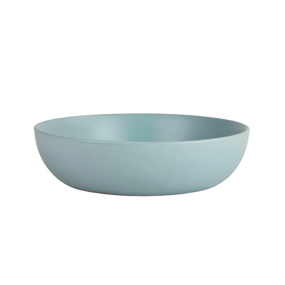 10 Strawberry Street 48 oz Round Wazee Matte Serving Bowl - Stoneware, Mineral Blue (WM-6-MINBLU-2)