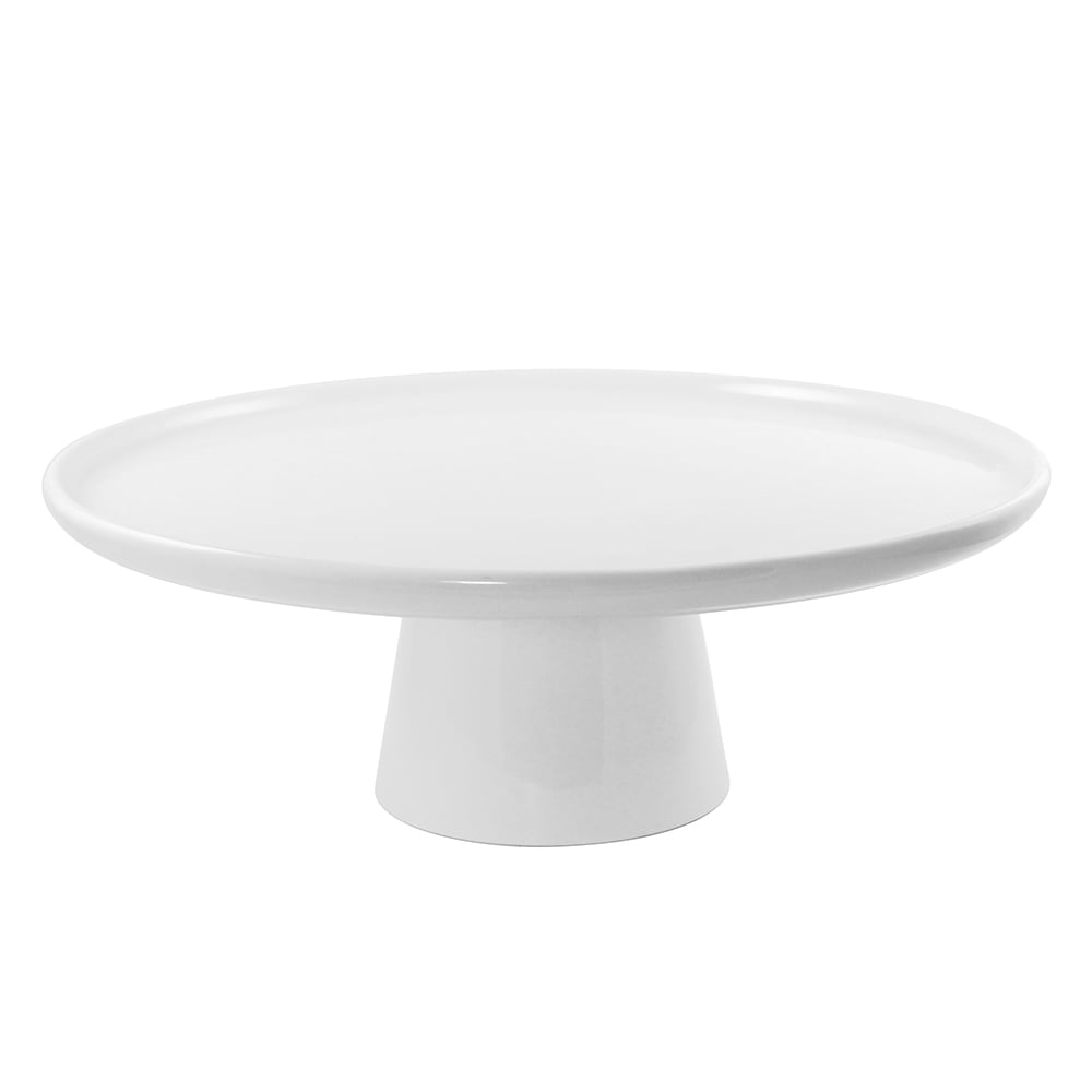 10 Strawberry Street 10 1/2" Round Cake Stand - Porcelain, White (WTR-10CAKESTND)