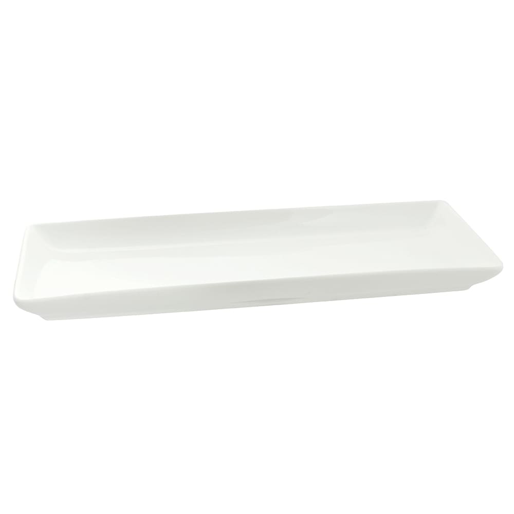10 Strawberry Street 13 1/2" x 5 1/2" Rectangular Whittier Platter - Porcelain, White (WTR-13CPREC)