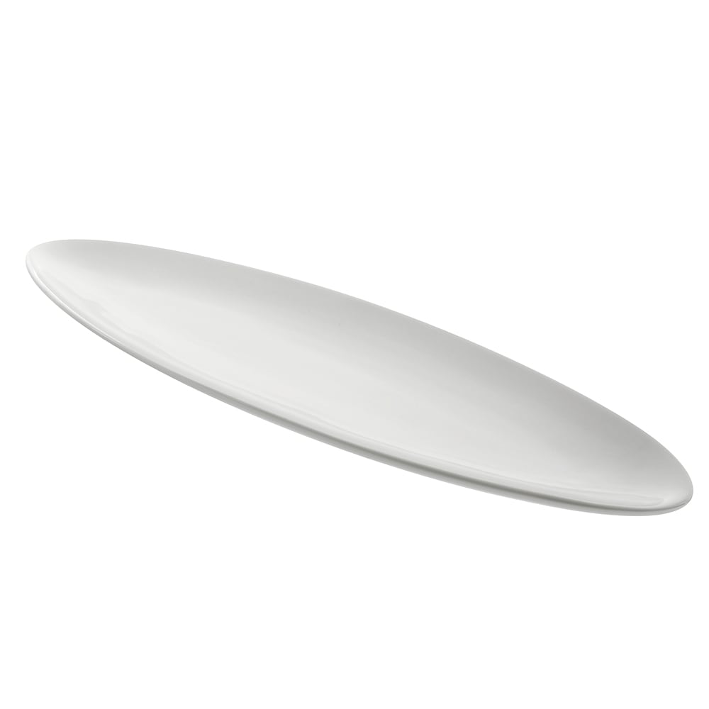 10 Strawberry Street 15 7/8" x 5 3/8" Oval Whittier Leaf Platter - Porcelain, White (WTR-16OVLEAF)
