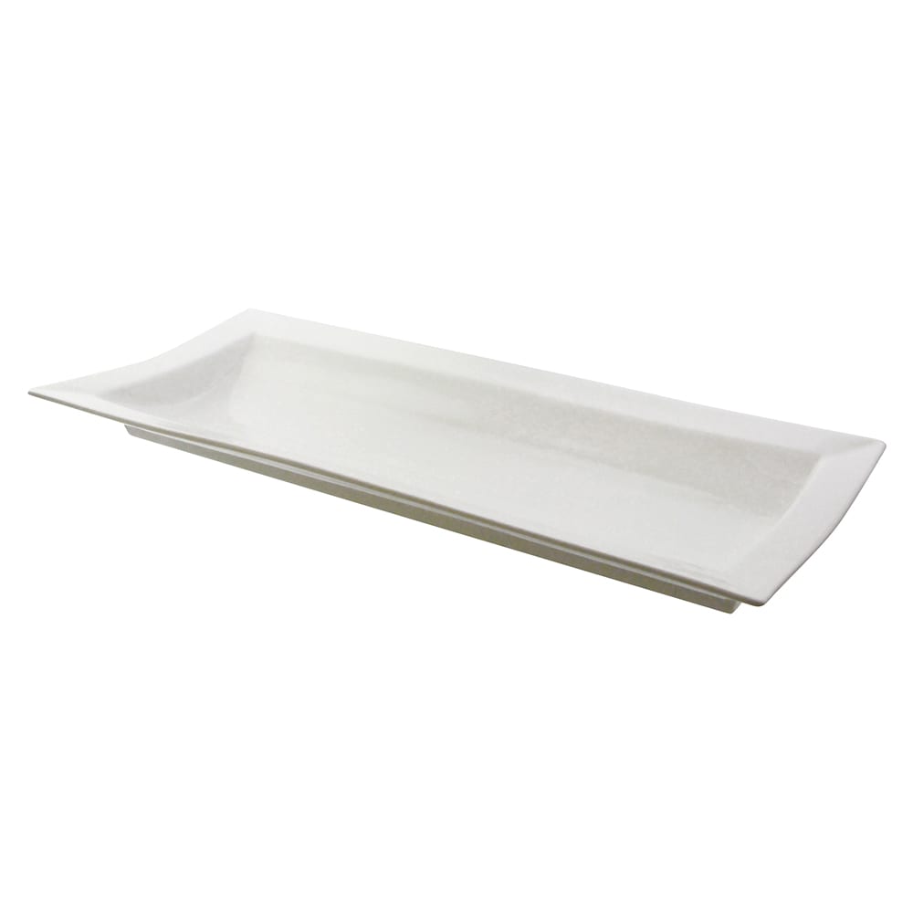 10 Strawberry Street 26 3/4" x 12" Rectangular Whittier Platter - Porcelain, White (WTR-25RIDGEPLTR)