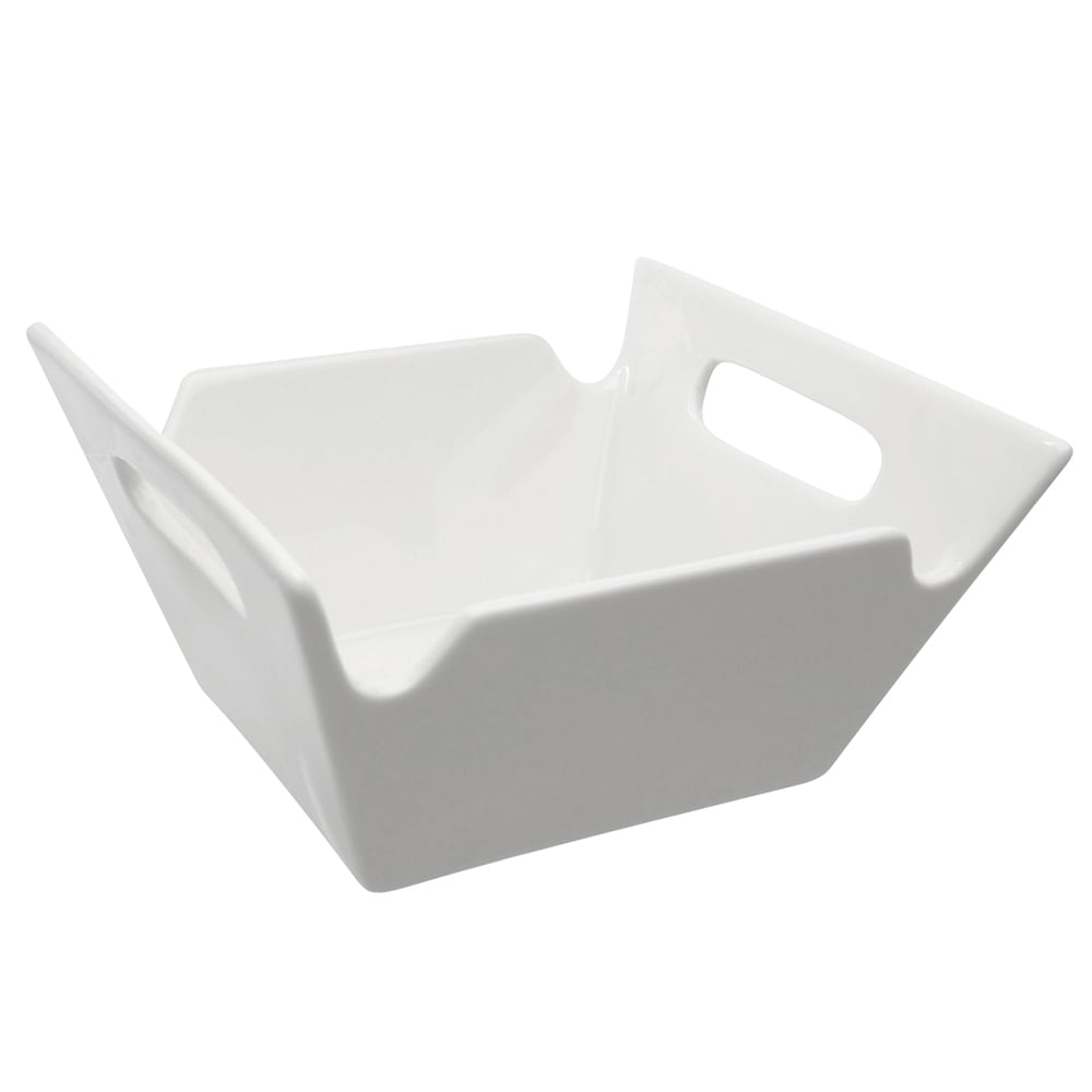 10 Strawberry Street 3 oz Square Serving Bowl w/ Handles - Porcelain, White (WTR-4SQHNDLBWL)