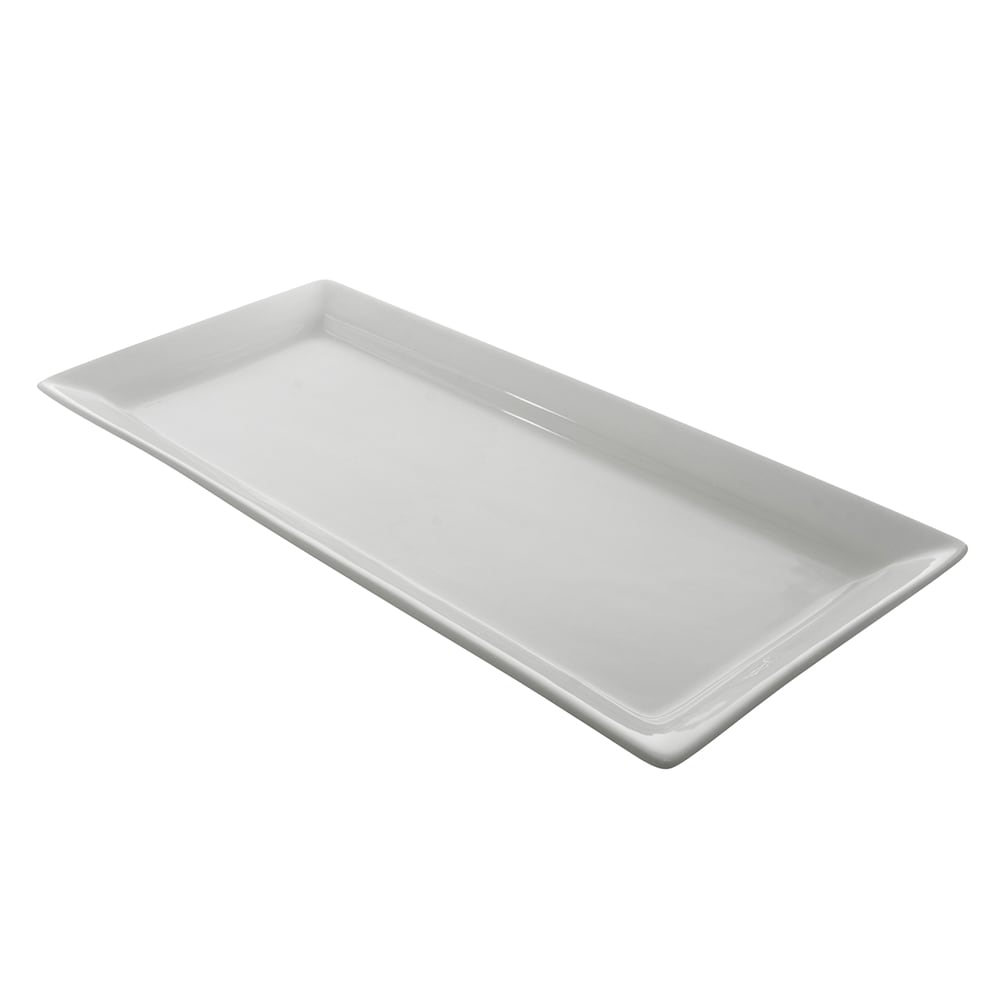 10 Strawberry Street 15" x 7" Rectangular Whittier Platter - Porcelain, White (WTR-7-15REC)
