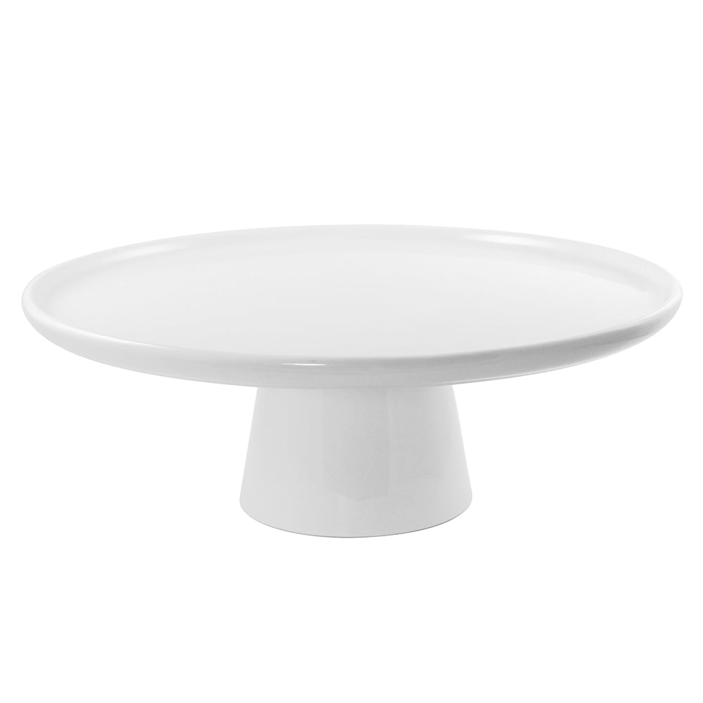 10 Strawberry Street 8 1/2" Round Cake Stand - Porcelain, White (WTR-8CAKESTND)