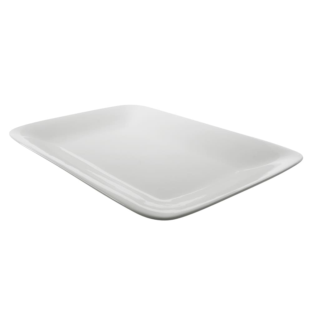 10 Strawberry Street 10 1/2" x 7" Rectangular Whittier Platter - Porcelain, White (WTR-9-6REC)