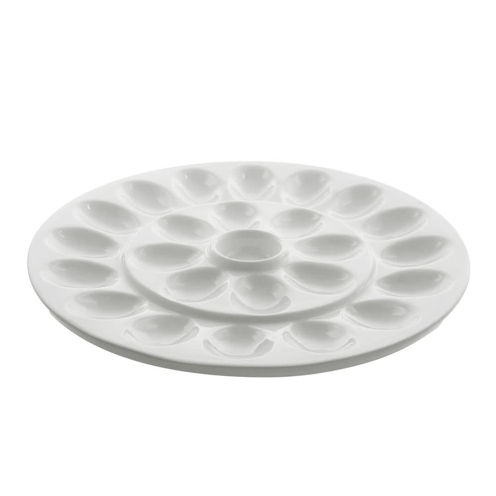 10 Strawberry Street 13" Round Egg Platter - Porcelain, White (WTR-EGGPLTR)