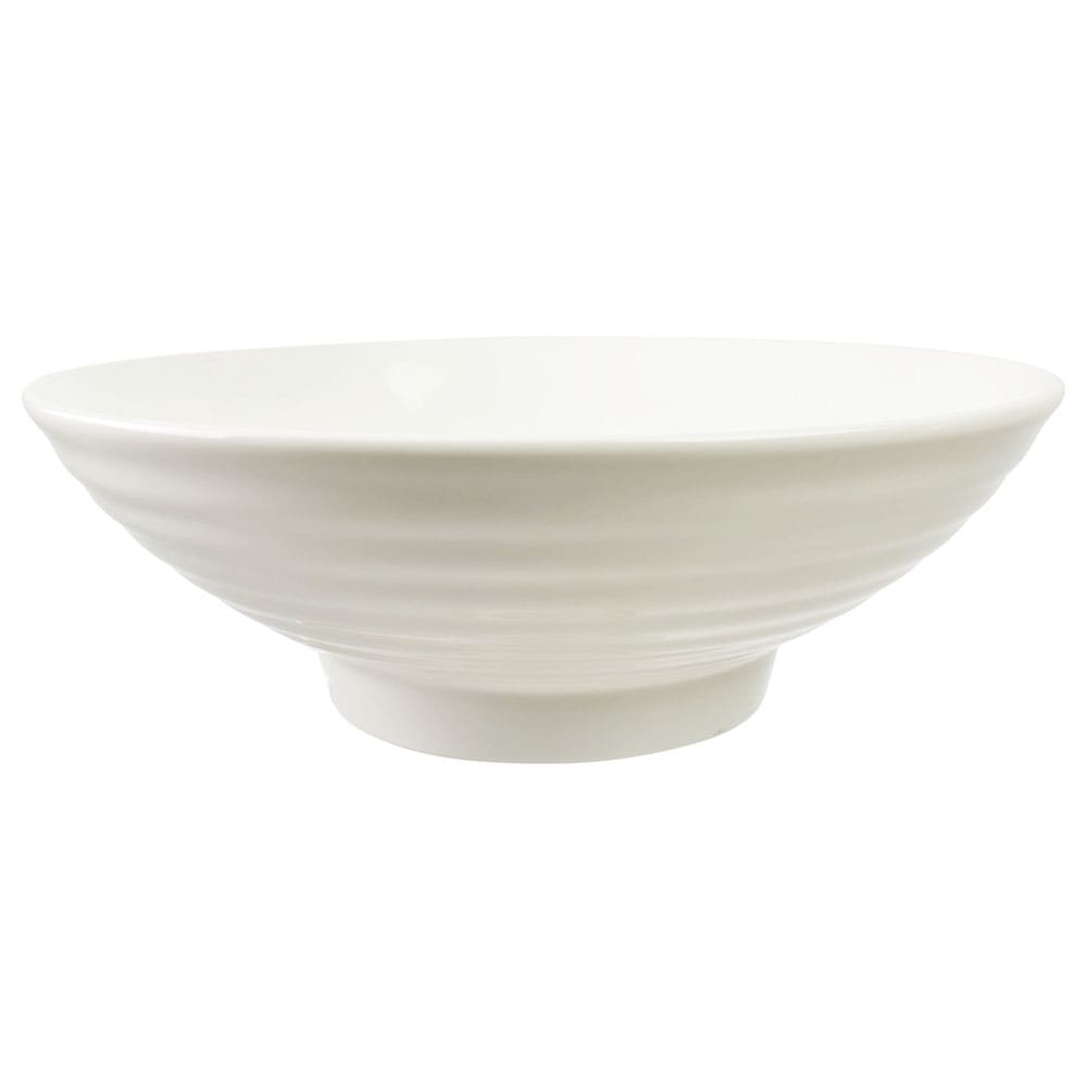 10 Strawberry Street 36 oz Round Whittier Footed Pho Bowl - Porcelain, White (WTR-RIDGPHOBWL)
