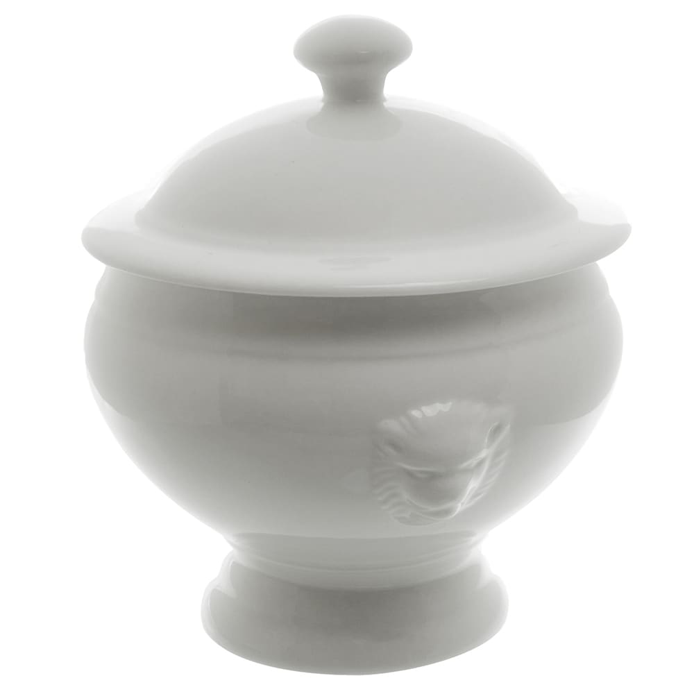 10 Strawberry Street 12 oz Round Tureen w/ Lion Handles - Porcelain, White (WTR-SMSTLN)