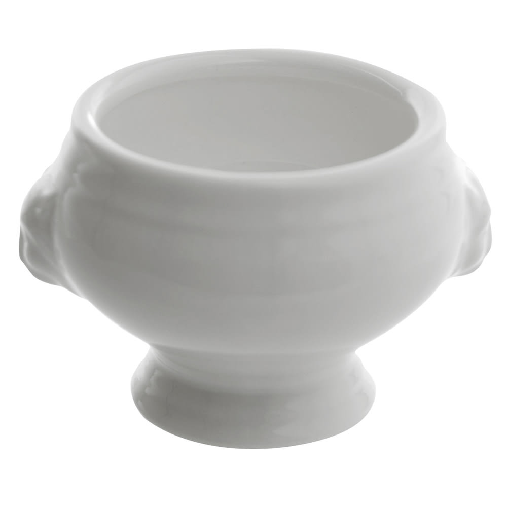 10 Strawberry Street 3 oz Round Tureen w/ Lion Handles - Porcelain, White (WTR-SMSTLN-MINI)